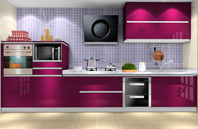 现代简约风格厨房效果图——紫晶魅影系列