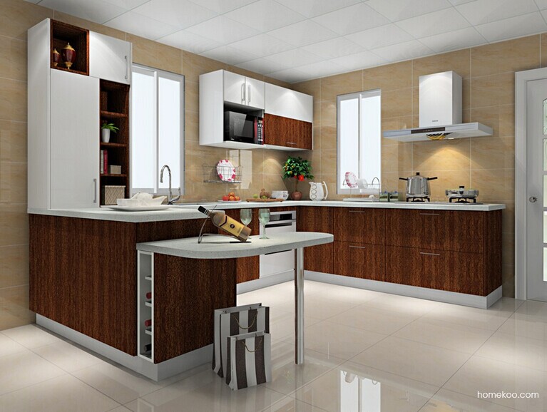 白色瓷砖配什么颜色橱柜