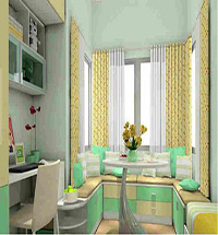 2016飘窗窗帘碎花效果图  飘窗窗帘效果图