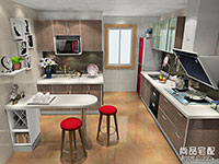 开放式厨房吧台效果图