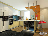 开放式厨房吧台图片