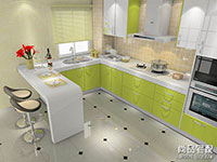 开放式厨房吧台效果图