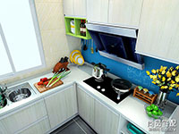 开放式厨房吧台效果图