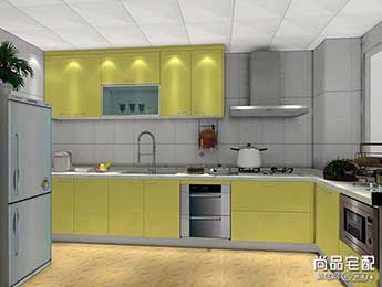  Design sketch of kitchen integrated ceiling decoration