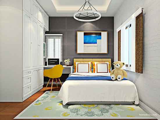 小卧室梳妆台效果图，利落而明快