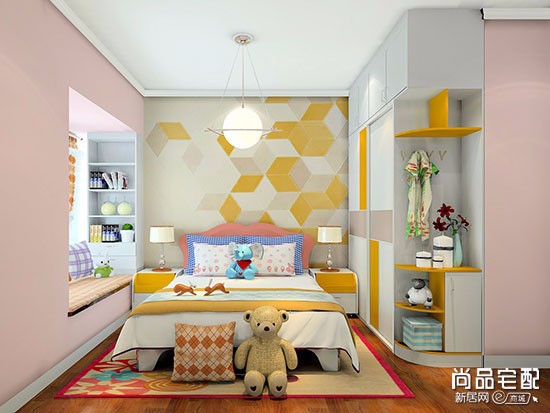 l型儿童房设计效果图