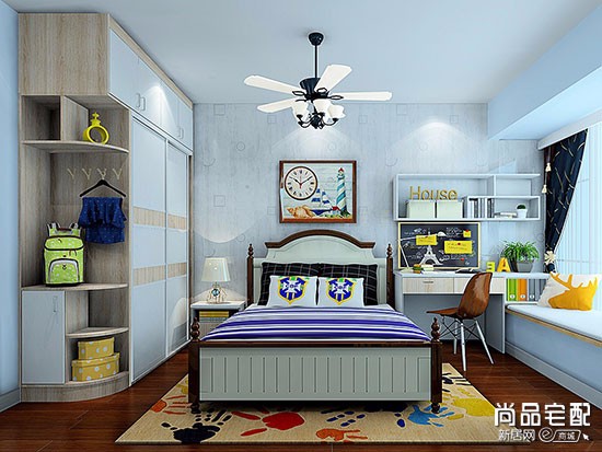 l型儿童房设计效果图