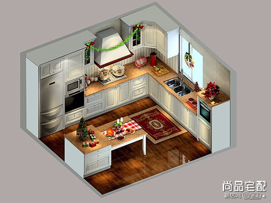 红色的厨房装修