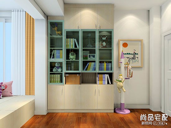 儿童房电脑桌书柜一体 儿童房电脑桌书柜一体
