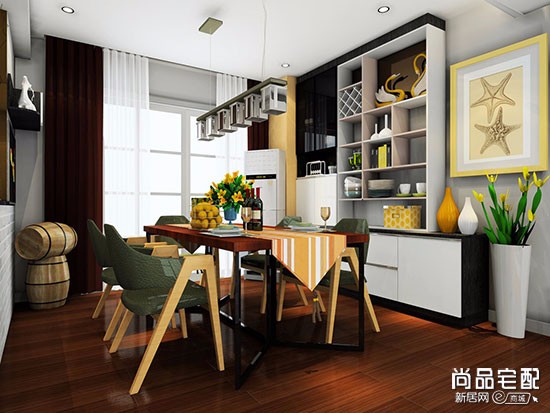 餐厅窗户窗帘效果图