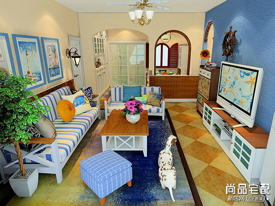 客厅田园风格装修图片