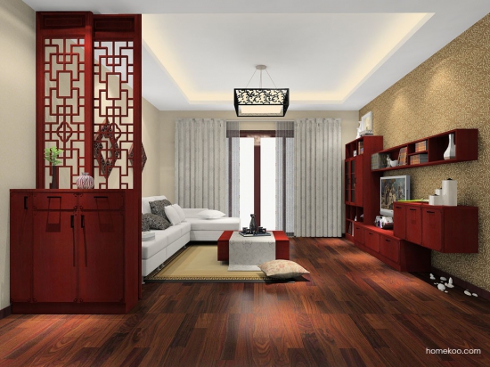 中式风格电视背景墙效果图