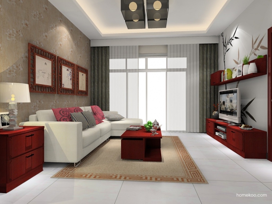 中式风格电视背景墙效果图