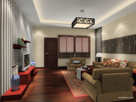 中式风格电视背景墙效果图