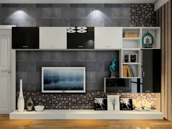 现代简约电视墙造型
