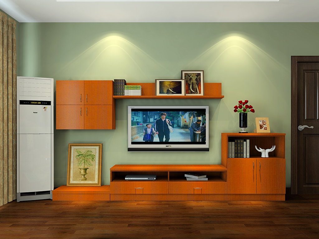 简欧风情客厅镂空隔断电视墙设计图 – 设计本装修效果图