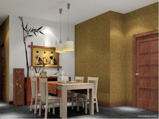 中式餐厅吊顶效果图