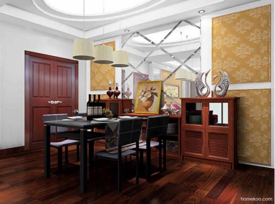 中式餐厅吊顶效果图