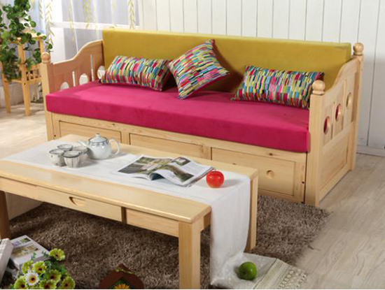 木质折叠沙发床图片
