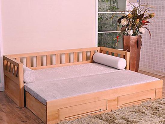 木质折叠沙发床图片