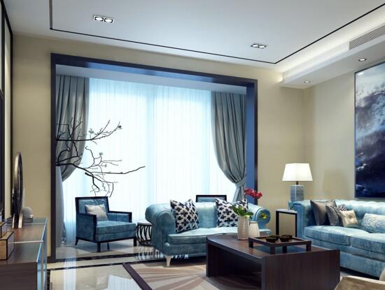 中式客厅的窗帘