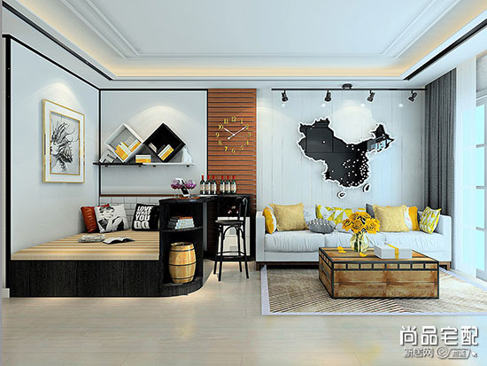 现代简欧客厅效果图