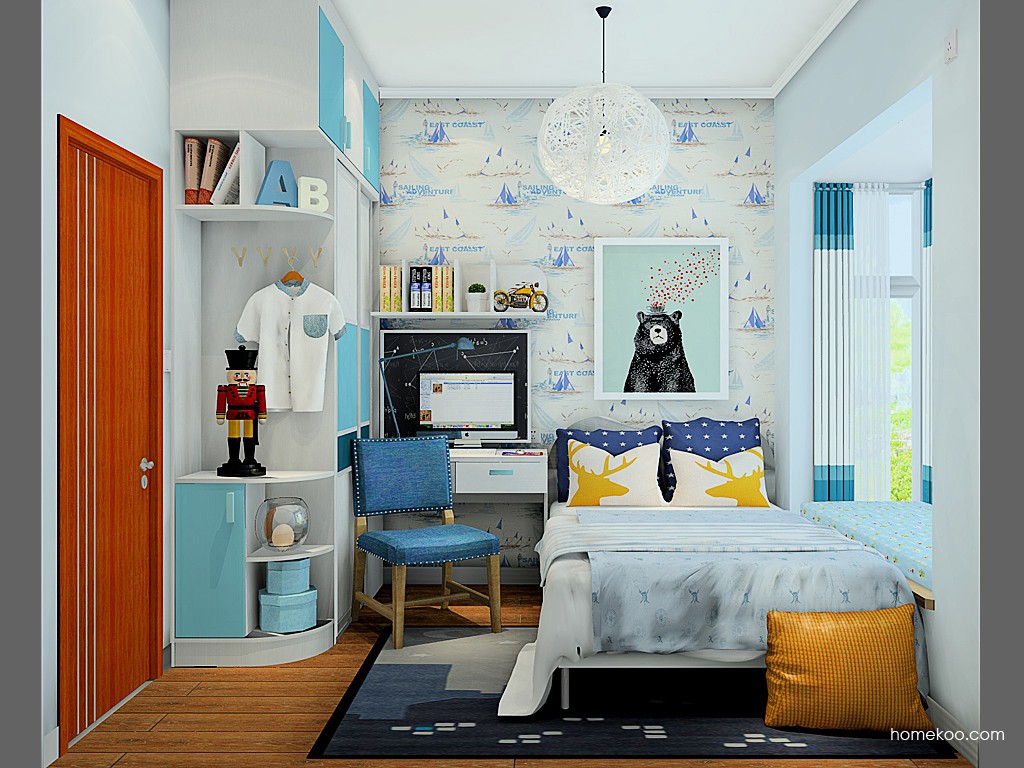 儿童房装修效果图_男孩的趣青少年房效果图b24737_尚品宅配